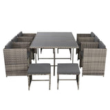 Bali 11 Piece Outdoor Dining Set - Grey