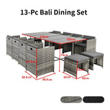 Bali 13PC  Outdoor Dining Set - Grey