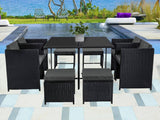 Horrocks 8 Seater Outdoor Dining Set - Black