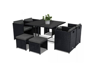 Horrocks 8 Seater Outdoor Dining Set - Black