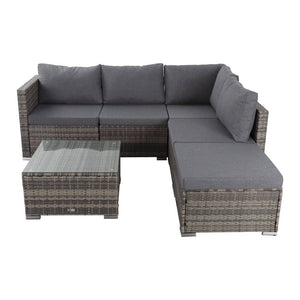 Ottoman-Style Outdoor Lounge Set in Grey