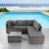 Ottoman-Style Outdoor Lounge Set in Grey