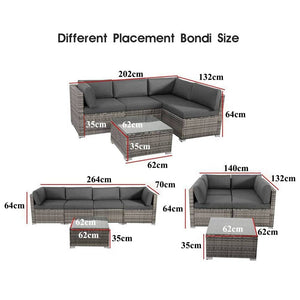 Outdoor Modular Lounge Sofa Bondi – Black