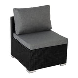 Large Modular Outdoor Ottoman Lounge Set in Black