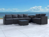 8PCS Outdoor Furniture Modular Lounge Sofa Lizard - Black