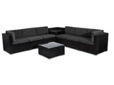 8PCS Outdoor Furniture Modular Lounge Sofa Lizard - Black