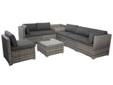 8PCS Outdoor Furniture Modular Lounge Sofa Lizard - Grey