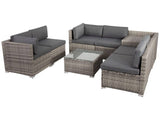 8PCS Outdoor Furniture Modular Lounge Sofa Lizard - Grey