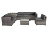 8PCS Outdoor Furniture Modular Lounge Sofa Lizard - Grey