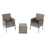 2 Seater PE Rattan Outdoor Furniture Chat Set- Mixed Grey