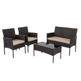 4 Seater Wicker Outdoor Lounge Set &#8211; Brown