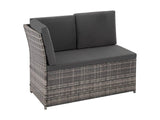 Ella 8-Seater Modular Outdoor Garden Lounge and Dining Set with Table and Stools in Dark Grey Weave