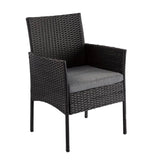 Coogee 6 Seater Wicker Outdoor Dining Set Black