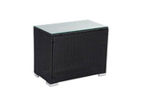 Outdoor Wicker End Table Black