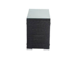 Outdoor Wicker End Table Black