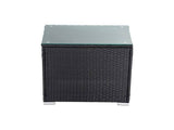 Outdoor Wicker End Table Black