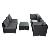 Modular Outdoor Lounge Set - 9pcs Sofa, Armchairs and Coffee Table