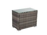 Outdoor Wicker End Table Grey