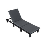 Laura Rattan Sun Lounge Set with Coffee Table Black