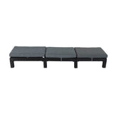 Laura Rattan Sun Lounge Set with Coffee Table Black