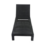 Laura Rattan Sun Lounge Set with Coffee Table Black