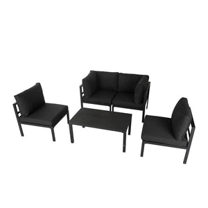 Arcon 5PC Outdoor Aluminum Couches Black