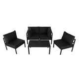 Arcon 5PC Outdoor Aluminum Couches Black