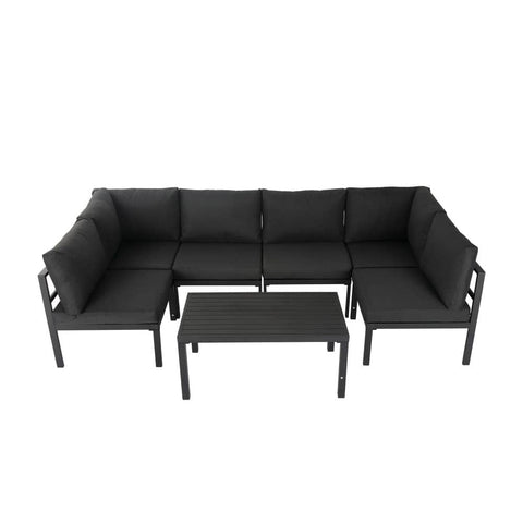 Emu 7PC Aluminum Outdoor Lounge Sofa Set Black