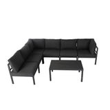 Emu 7PC Aluminum Outdoor Lounge Sofa Set Black