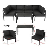 Emu 7PC Aluminum Outdoor Lounge Sofa Set Black