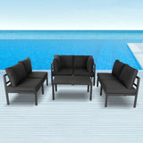 Arcon 7PC Aluminum Outdoor Couches Black