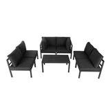 Arcon 7PC Aluminum Outdoor Couches Black