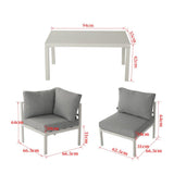 Arcon Aluminum Outdoor Couch Set White