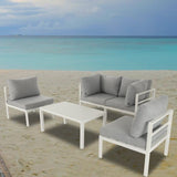 Arcon Aluminum Outdoor Couch Set White