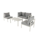 Arcon Aluminum Outdoor Couch Set White