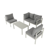 Arcon Aluminum Outdoor Couch Set White