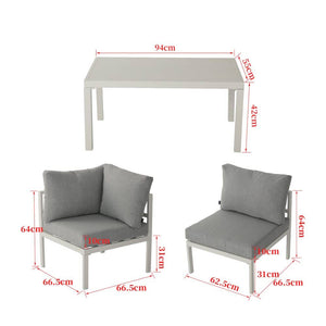 Emu 7PC Outdoor Aluminum Lounge Sofa Set White