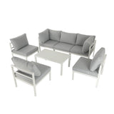 Arcon 7PC Aluminum Outdoor Couches White