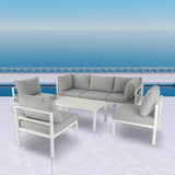 Arcon 7PC Aluminum Outdoor Couches White