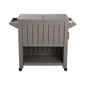 Garden Bar Serving Cart with Cooler (Taupe)