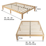 Natural Wooden Bed Base &#8211; Double