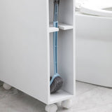 Removable Bathroom Side Cabinet Toilet Caddy with Storage Drawers- White