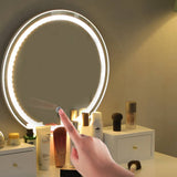 Dressing Vanity Table Stool Set with Make-up LED Lighted Mirror - White