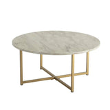 Round Coffee Table with Gold-coloured Base