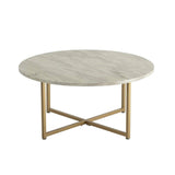 Round Coffee Table with Gold-coloured Base