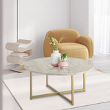 Round Coffee Table with Gold-coloured Base