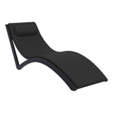 Slim Sunlounger - Anthracite with Black Cushion