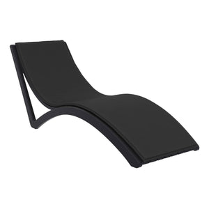 Slim Sunlounger - Black with Black Cushion