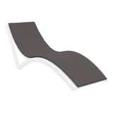 Slim Sunlounger - White with Dark Grey Cushion