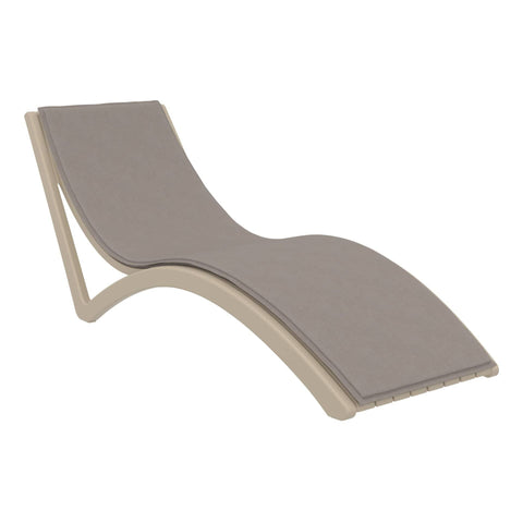 Slim Sunlounger - Taupe with Light Brown Cushion